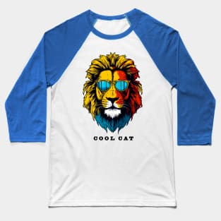 Cool Lion's Head | Unisex Fun Shirt In Retro Design Baseball T-Shirt